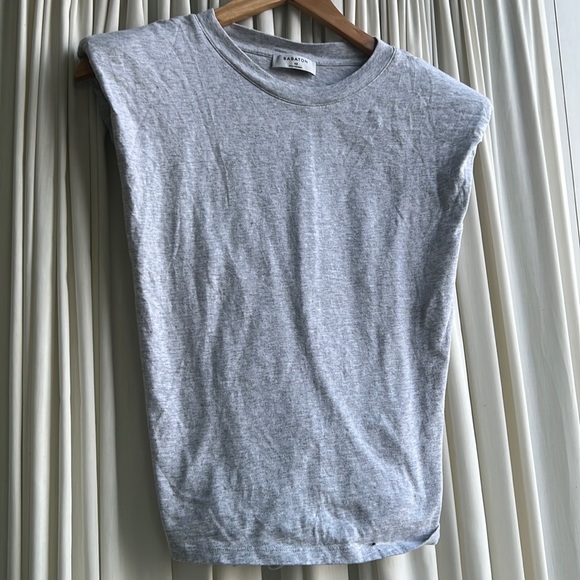 Babaton - XS - grey sleeveless top with shoulder pads - Picture 4 of 5
